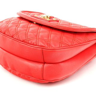 Marc Jacobs Red Quilted Leather Buckle Chain Crossbody Bag
