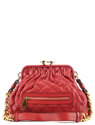 Marc Jacobs Red Quilted Leather Little Stam Shoulder Bag