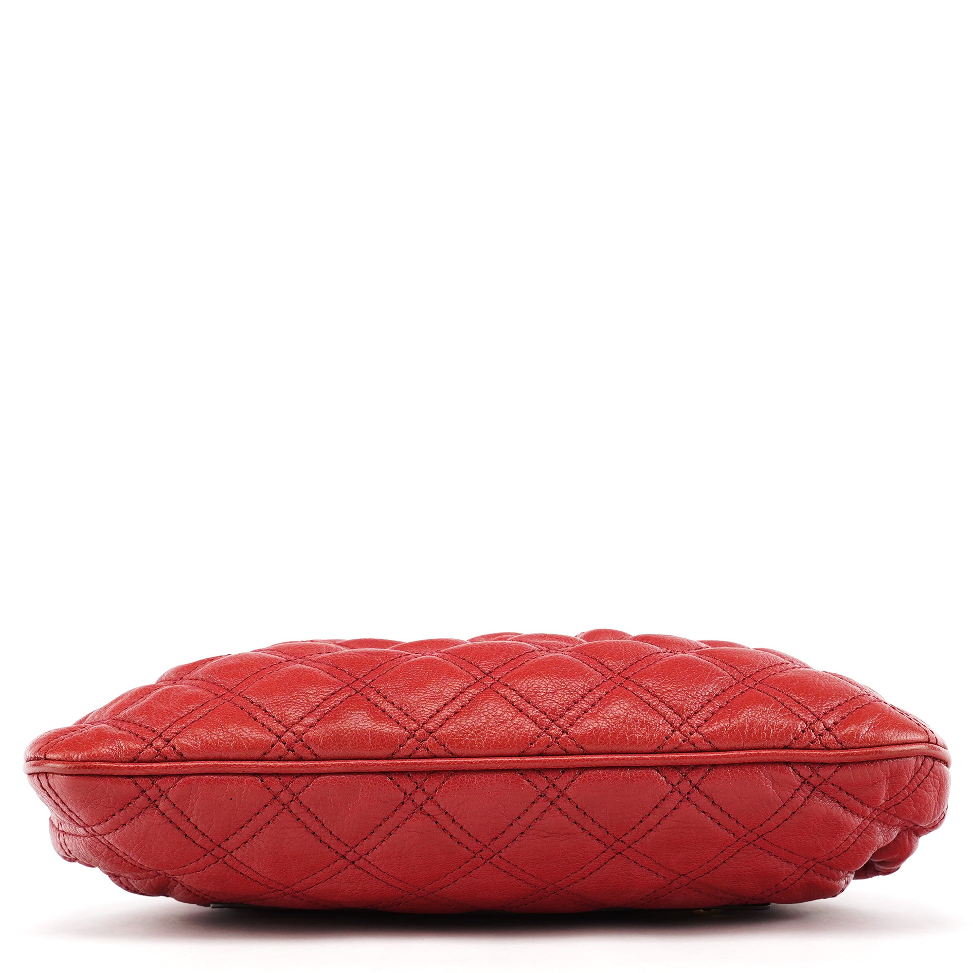 Marc Jacobs Red Quilted Leather Little Stam Shoulder Bag