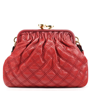 Marc Jacobs Red Quilted Leather Little Stam Shoulder Bag