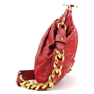 Marc Jacobs Red Quilted Leather Little Stam Shoulder Bag