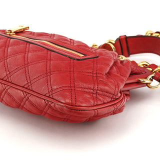 Marc Jacobs Red Quilted Leather Little Stam Shoulder Bag