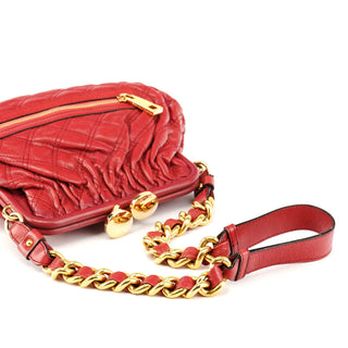 Marc Jacobs Red Quilted Leather Little Stam Shoulder Bag