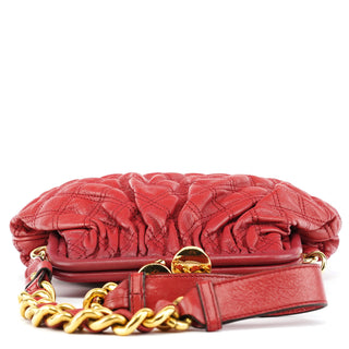 Marc Jacobs Red Quilted Leather Little Stam Shoulder Bag