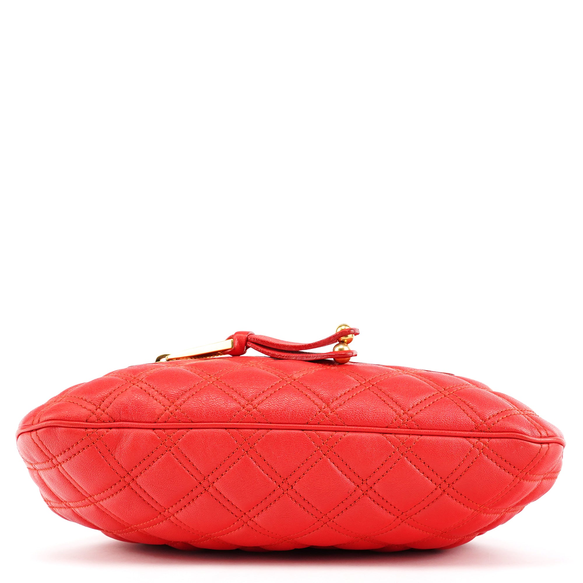 Marc Jacobs Red Quilted Leather Little Stam Shoulder Bag