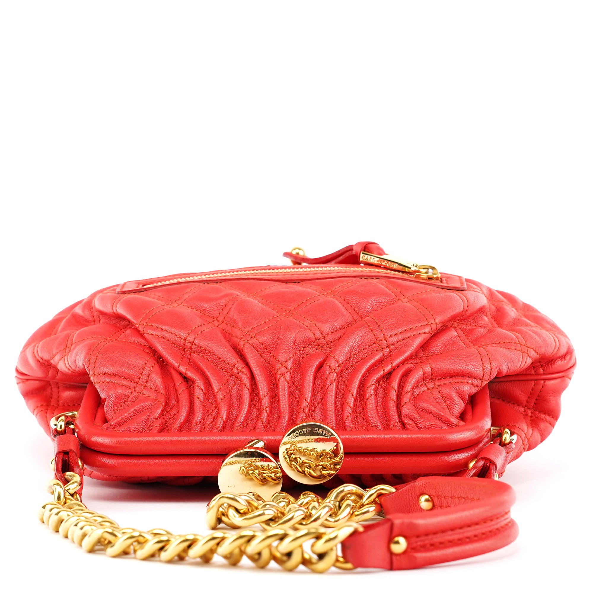 Marc Jacobs Red Quilted Leather Little Stam Shoulder Bag