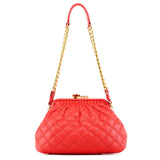Marc Jacobs Red Quilted Leather Little Stam Shoulder Bag