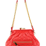 Marc Jacobs Red Quilted Leather Little Stam Shoulder Bag