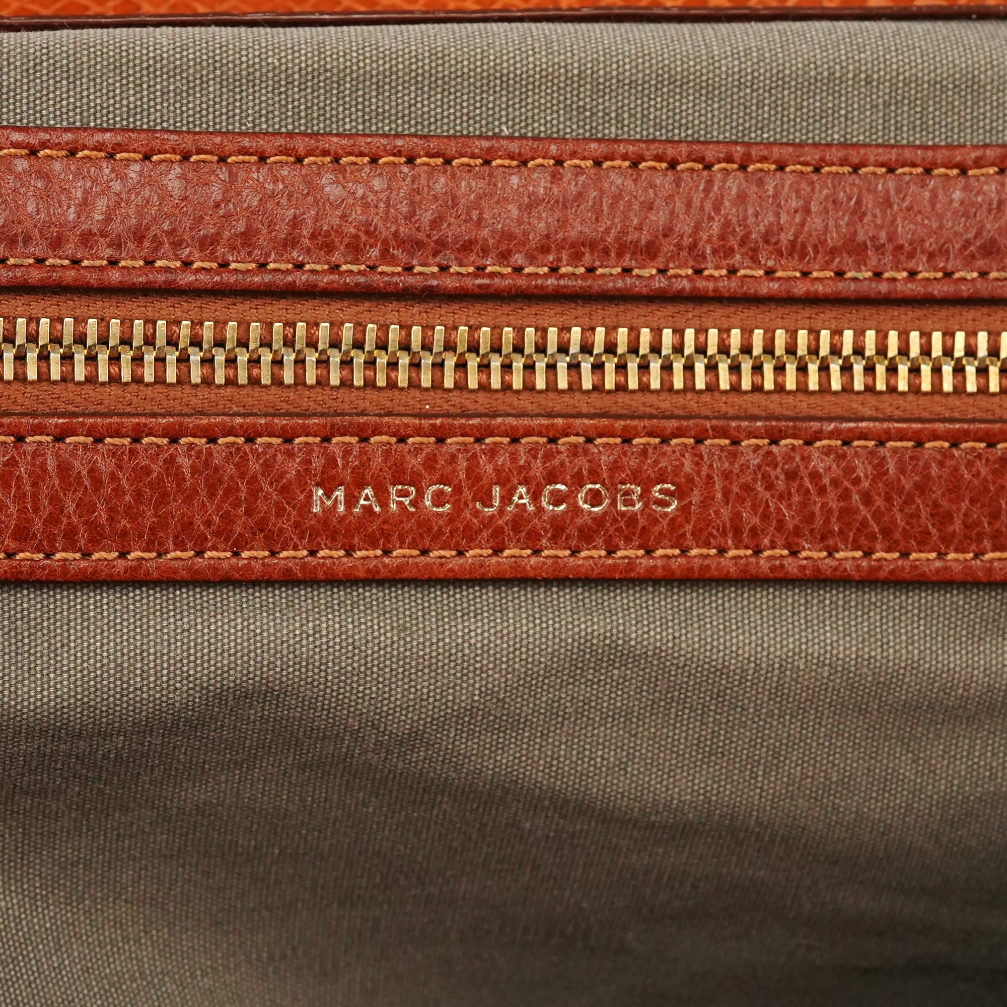 Marc Jacobs Tan Snake Embossed Quilted Leather Tote Bag