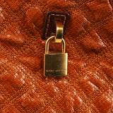 Marc Jacobs Tan Snake Embossed Quilted Leather Tote Bag
