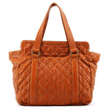 Marc Jacobs Tan Snake Embossed Quilted Leather Tote Bag