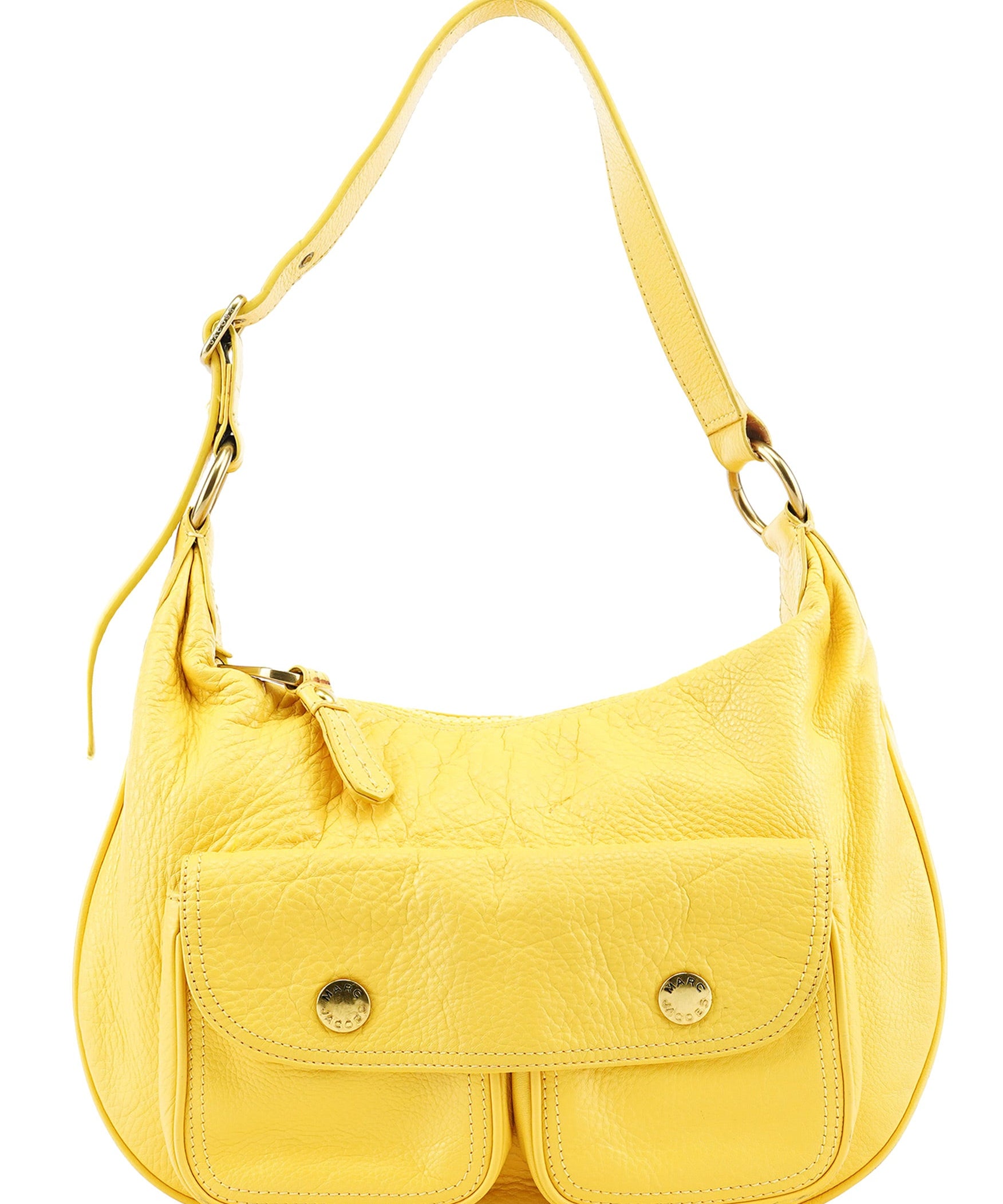 Marc Jacobs Yellow Leather Pocket Shoulder Bag