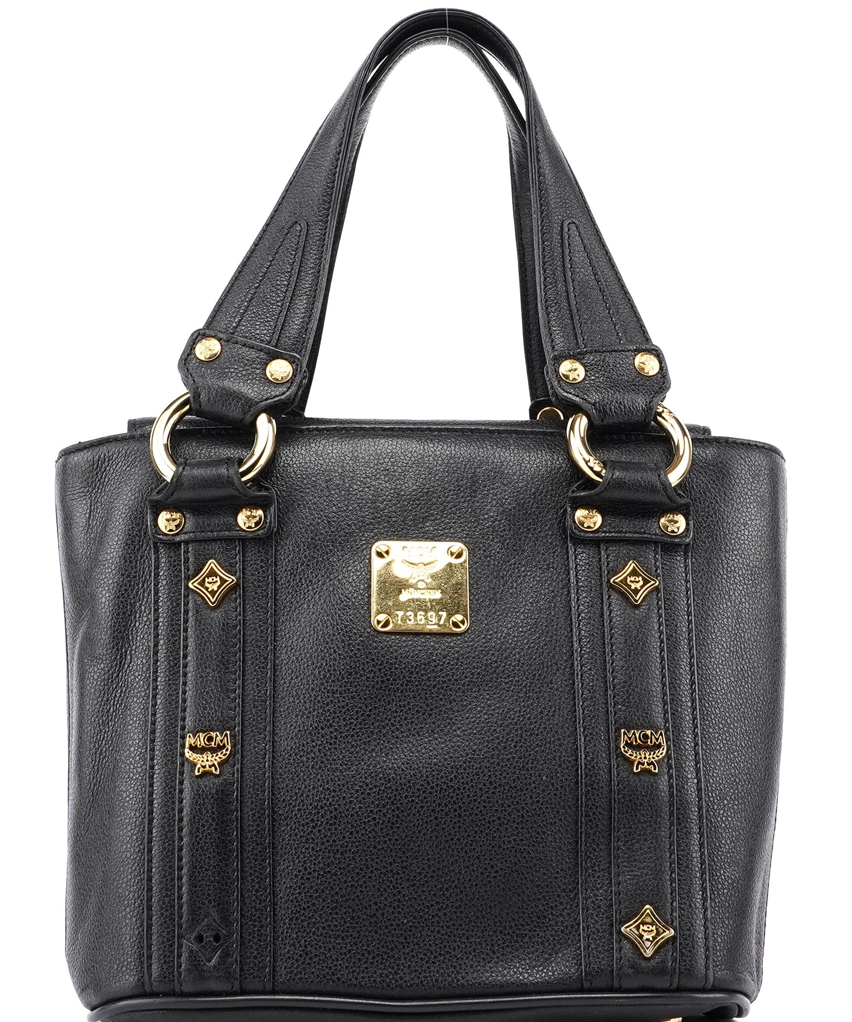 MCM Mini tote i sort læder