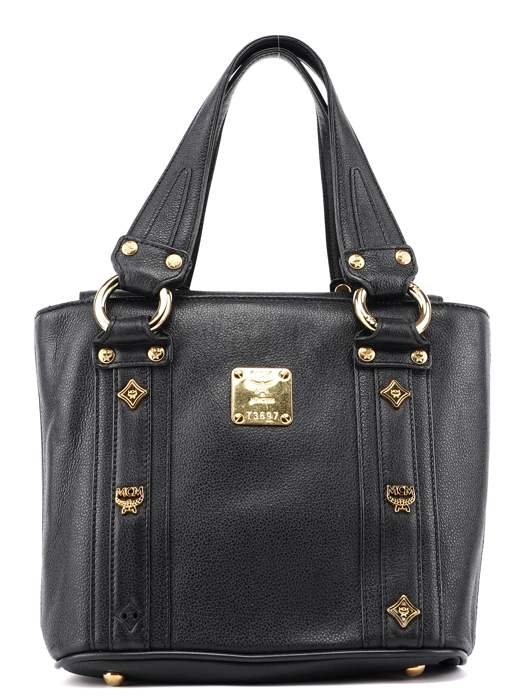 MCM Black Leather Mini Tote