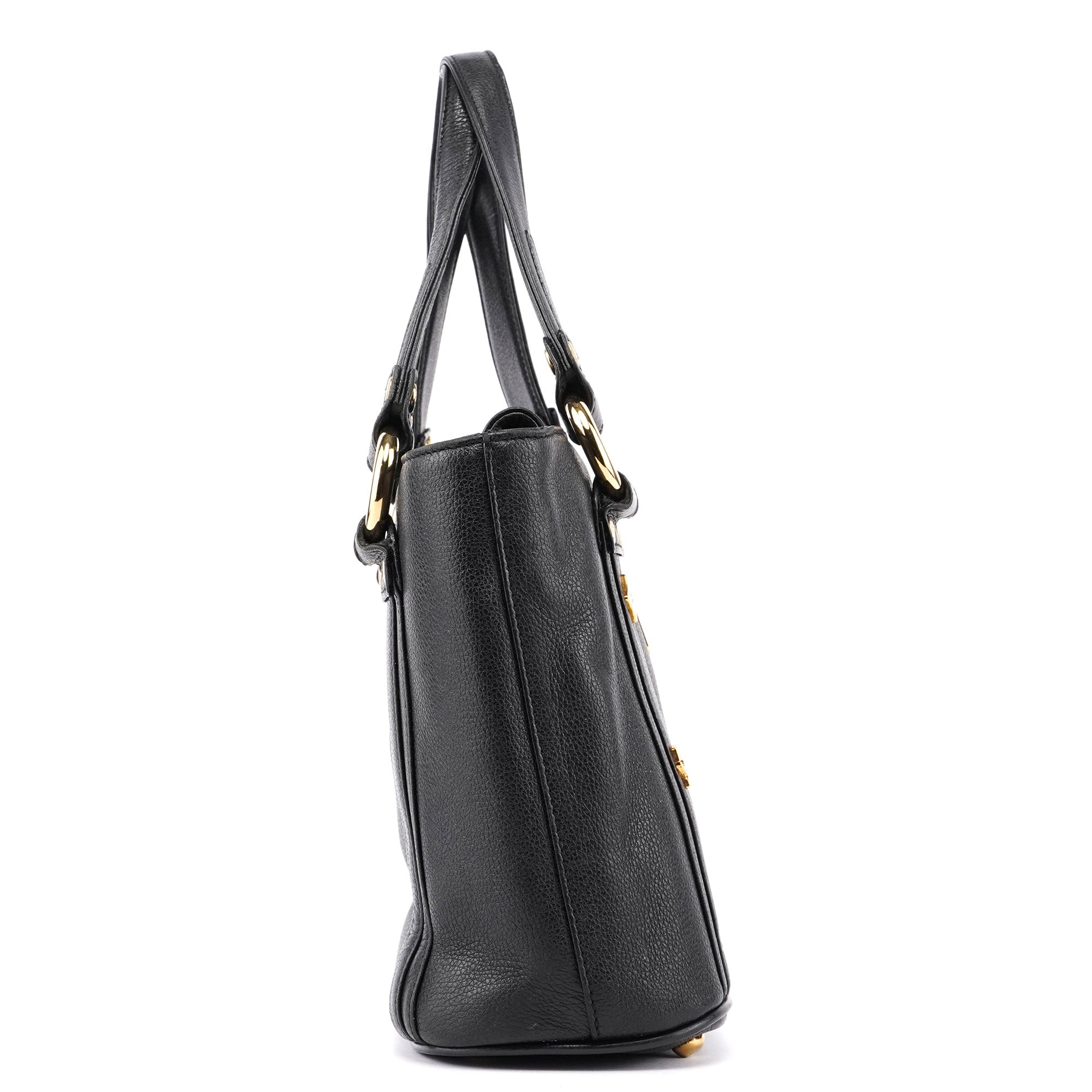 MCM Black Leather Mini Tote