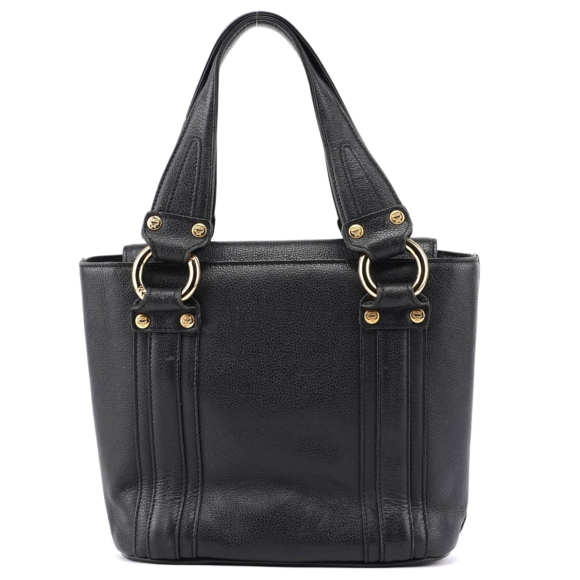 MCM Black Leather Mini Tote