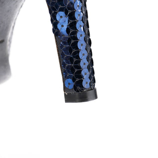 Miu Miu 1990s Blue Sequin Round-Toe Pumps