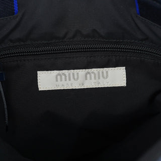 Miu Miu 1999 Navy Leather Pouch Tote Bag