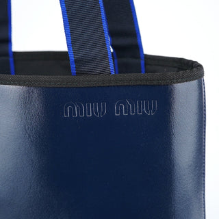 Miu Miu 1999 Navy Leather Pouch Tote Bag