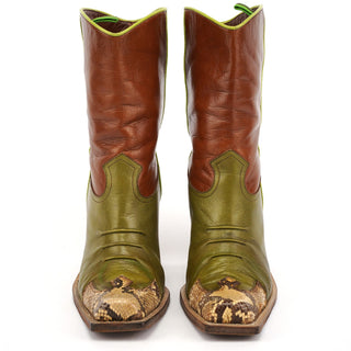 Miu Miu 1999 Runway Python Leather Western Boots