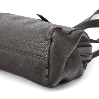 Miu Miu Anthracite Leather Studded Belt Tote Bag