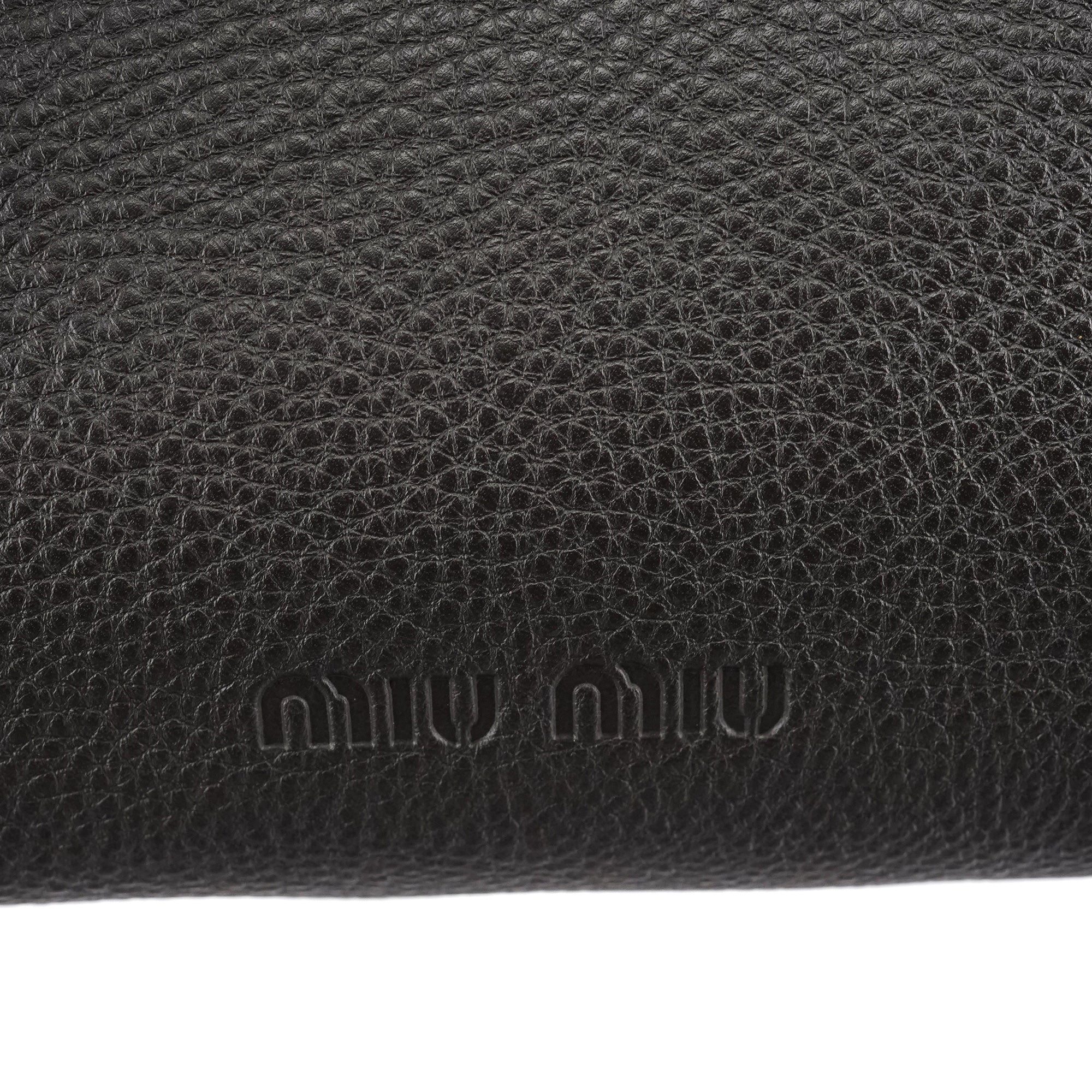 Miu Miu Anthracite Leather Studded Belt Tote Bag