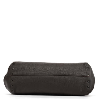 Miu Miu Anthracite Leather Studded Belt Tote Bag