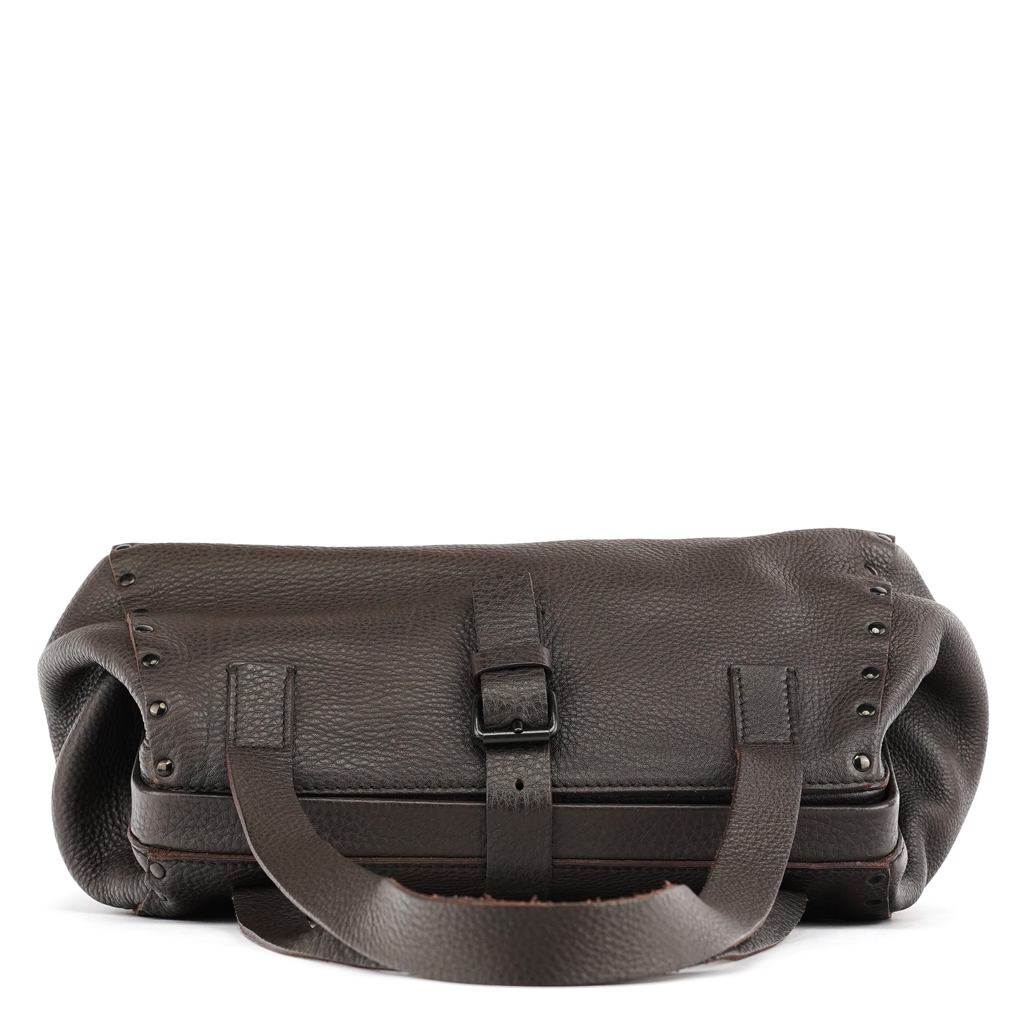 Miu Miu Anthracite Leather Studded Belt Tote Bag