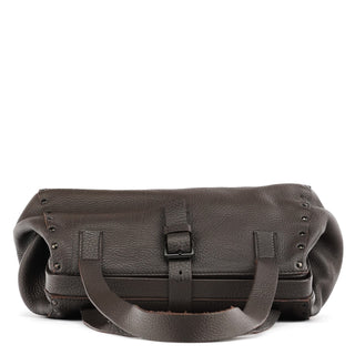Miu Miu Anthracite Leather Studded Belt Tote Bag