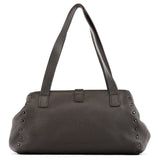 Miu Miu Anthracite Leather Studded Belt Tote Bag