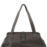 Miu Miu Anthracite Leather Studded Belt Tote Bag