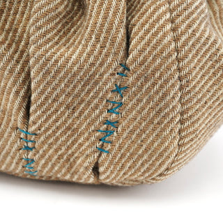 Miu Miu Beige Brown Wool Leather Clutch Tote Bag