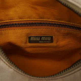 Miu Miu Beige Canvas Belt Shoulder Bag