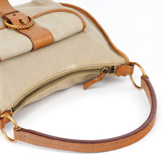 Miu Miu Beige Canvas Belt Shoulder Bag