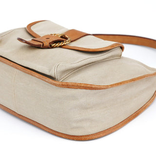 Miu Miu Beige Canvas Belt Shoulder Bag