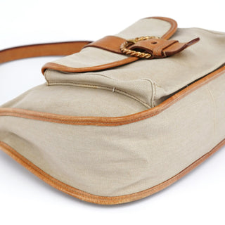 Miu Miu Beige Canvas Belt Shoulder Bag