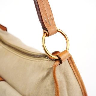 Miu Miu Beige Canvas Belt Shoulder Bag