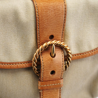Miu Miu Beige Canvas Belt Shoulder Bag