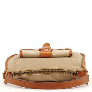 Miu Miu Beige Canvas Belt Shoulder Bag