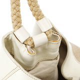 Miu Miu Beige Canvas Floral Appliqué Shoulder Bag