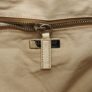 Miu Miu Beige Canvas Floral Appliqué Shoulder Bag