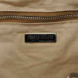 Miu Miu Beige Canvas Floral Appliqué Shoulder Bag