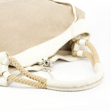 Miu Miu Beige Canvas Floral Appliqué Shoulder Bag