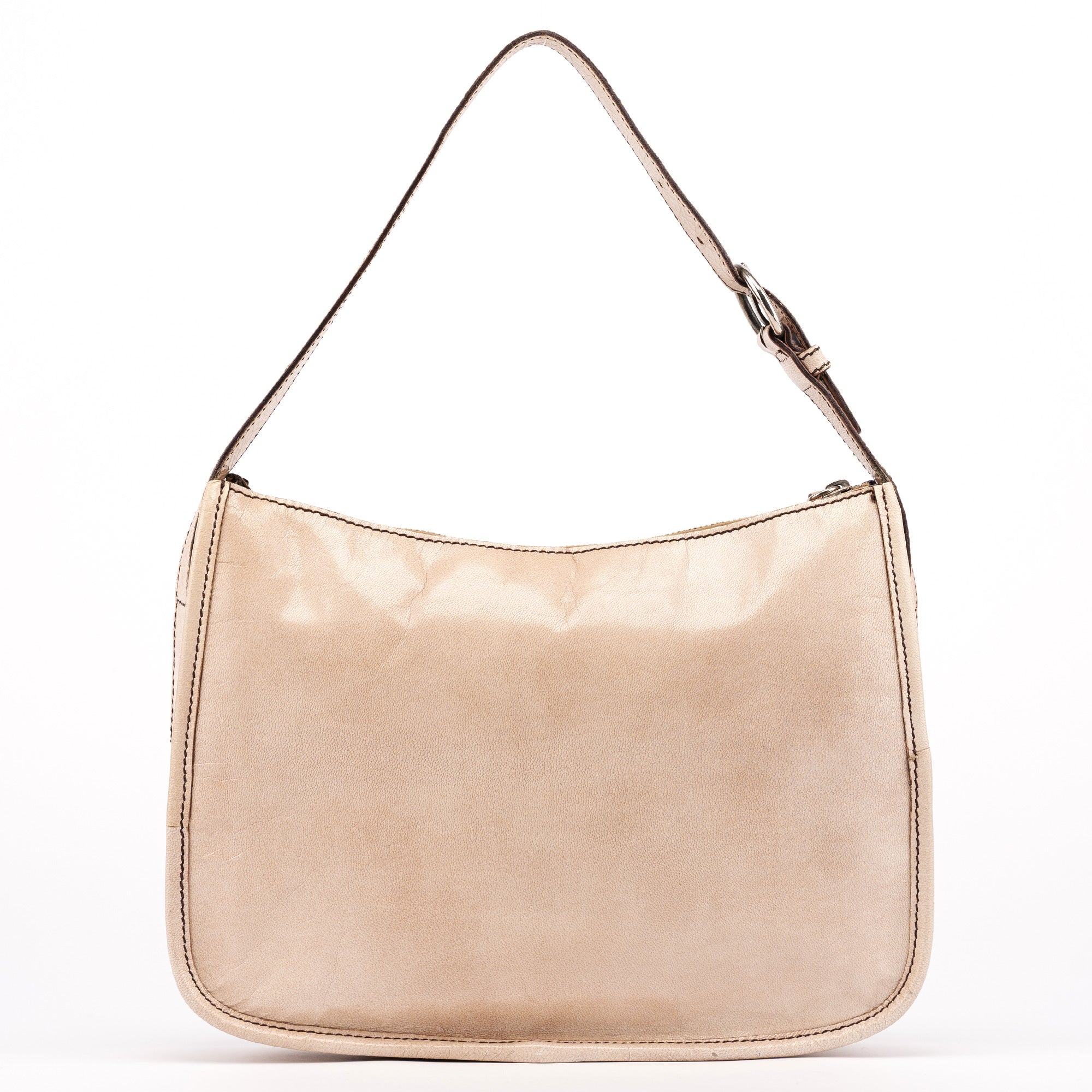 Miu Miu Sac hobo en cuir d'agneau beige