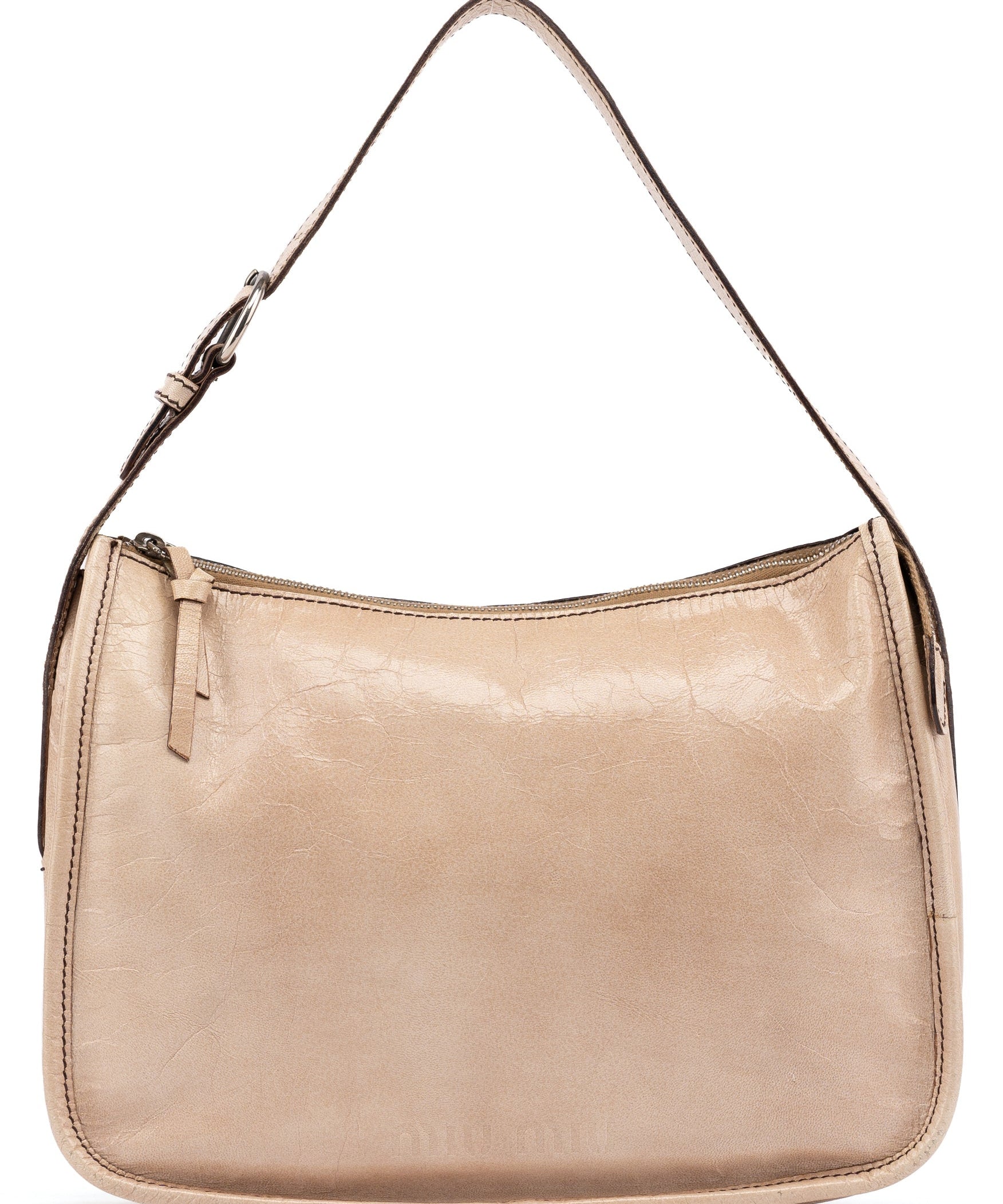 Miu Miu Beige Lambskin Hobo Shoulder Bag
