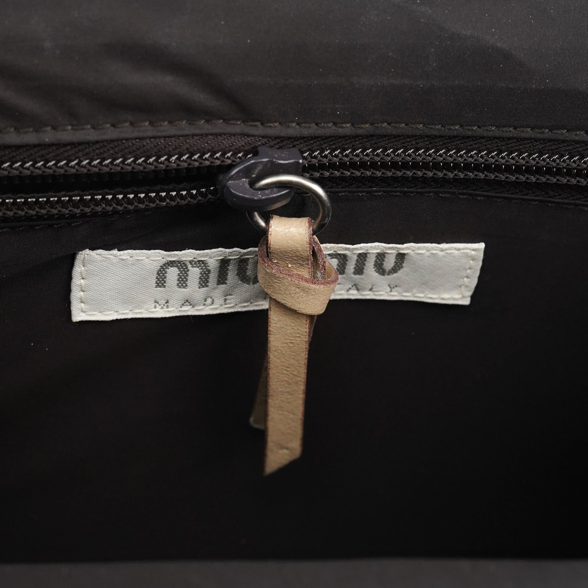 Miu Miu Beige Leather Clutch Handbag