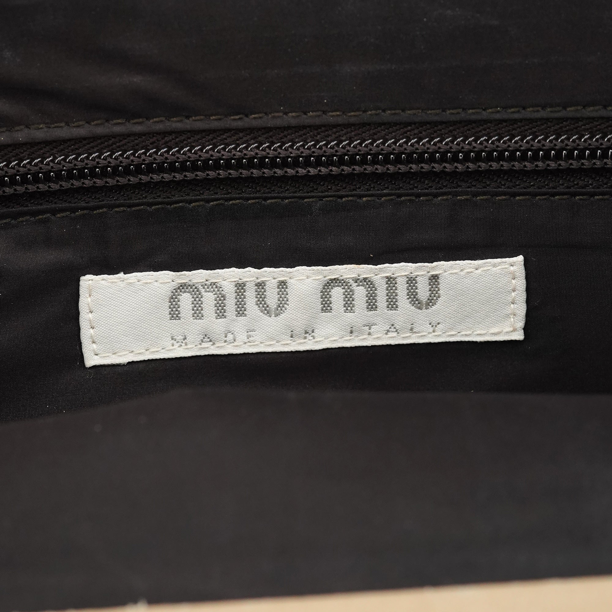 Miu Miu Beige Leather Clutch Handbag