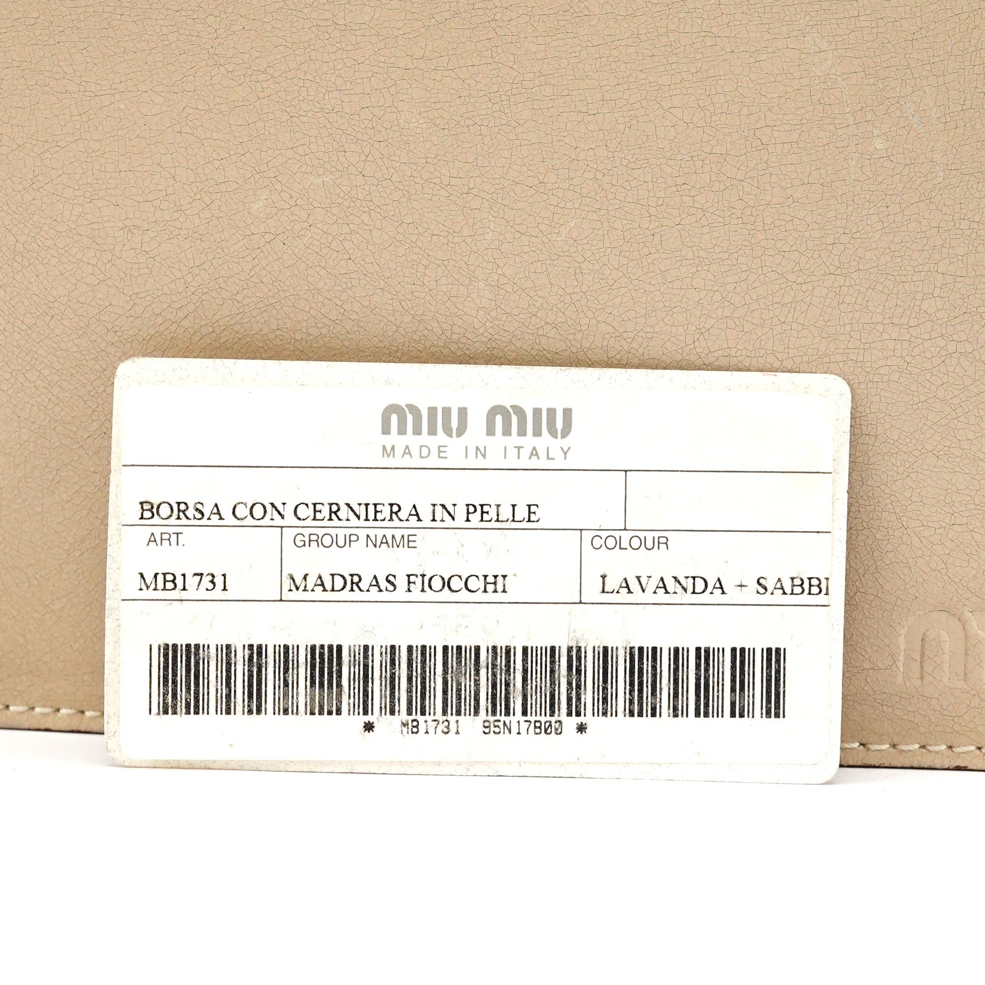 Miu Miu Beige Leather Clutch Handbag