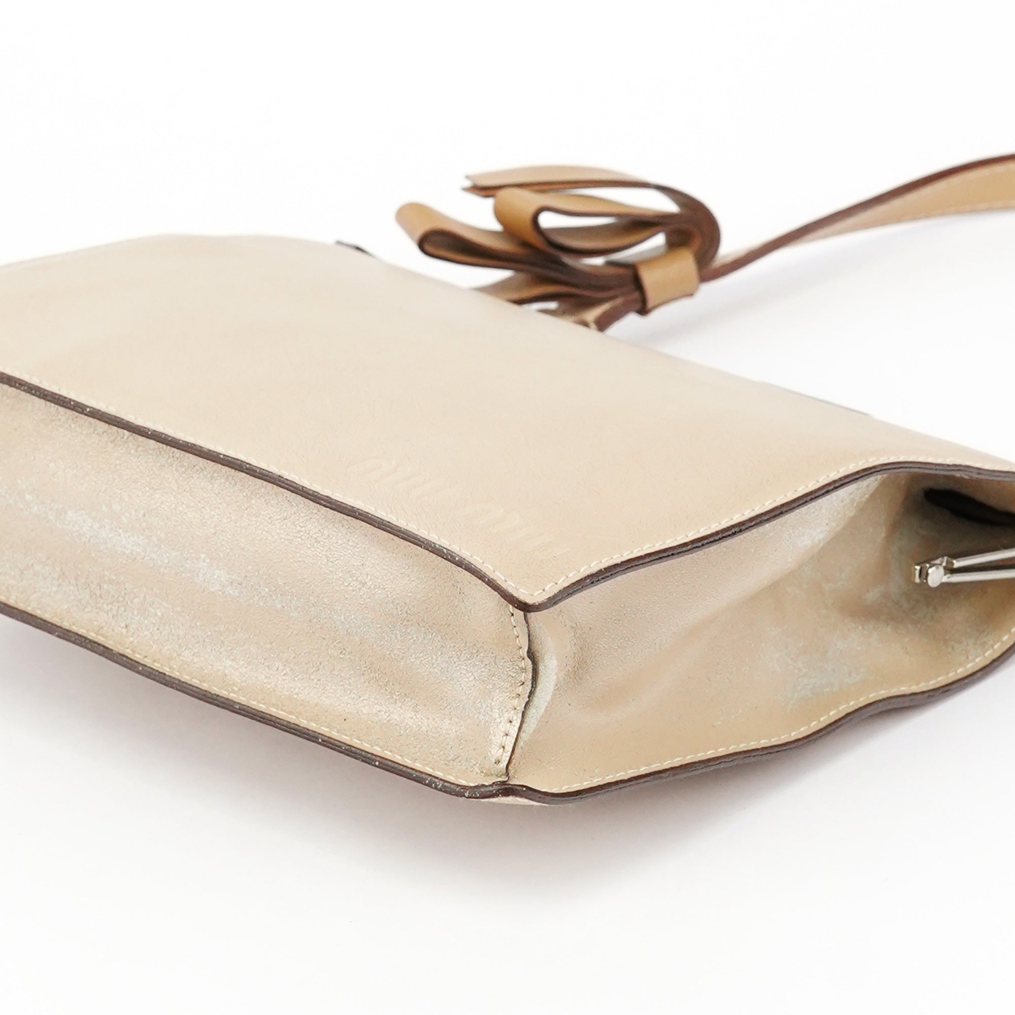 Miu Miu Beige Leather Clutch Handbag