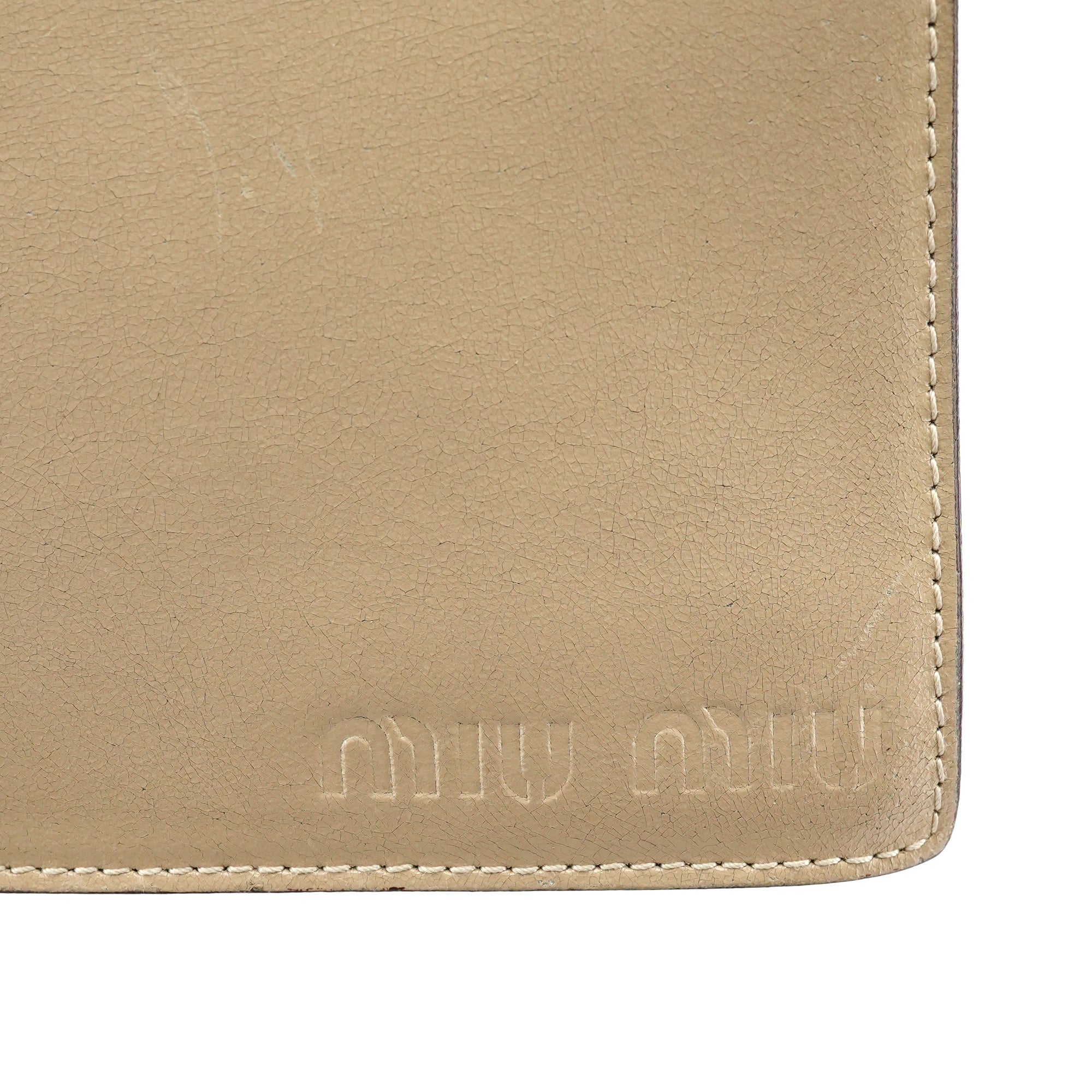 Miu Miu Beige Leather Clutch Handbag